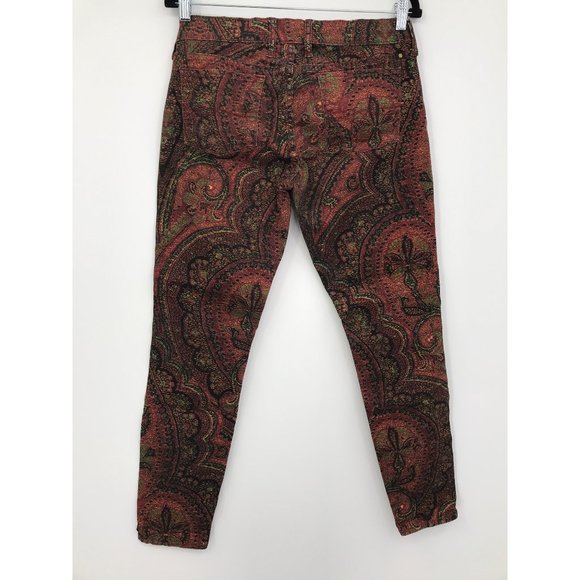 Lucky Brand Charlie Skinny Ankle Bohemian Boho Paisley Jeans Size 8/29 - Picture 7 of 8